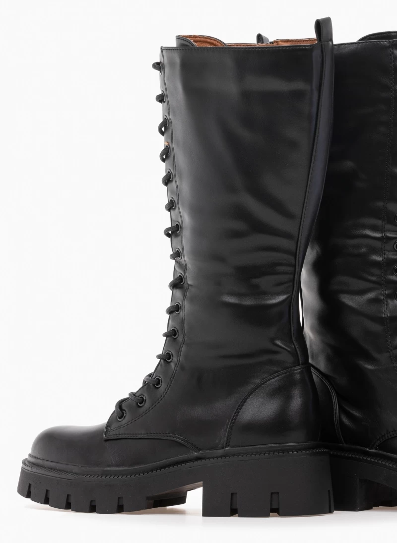 The Fashion Project Μπότες με κορδόνια και φερμουάρ - Μαύρο - Image 4