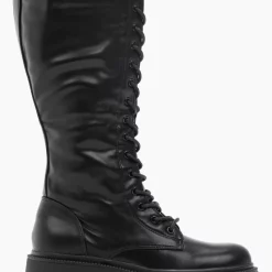 The Fashion Project Μπότες με κορδόνια και φερμουάρ - Μαύρο
