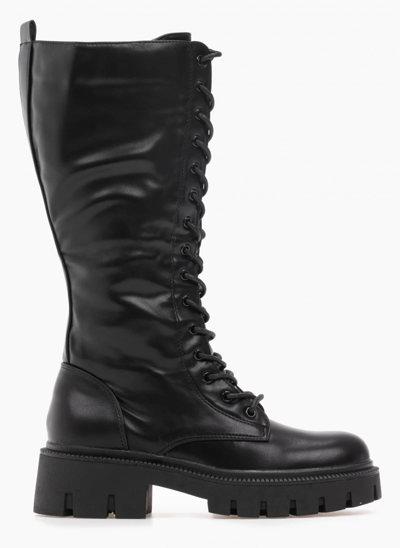 The Fashion Project Μπότες με κορδόνια και φερμουάρ - Μαύρο