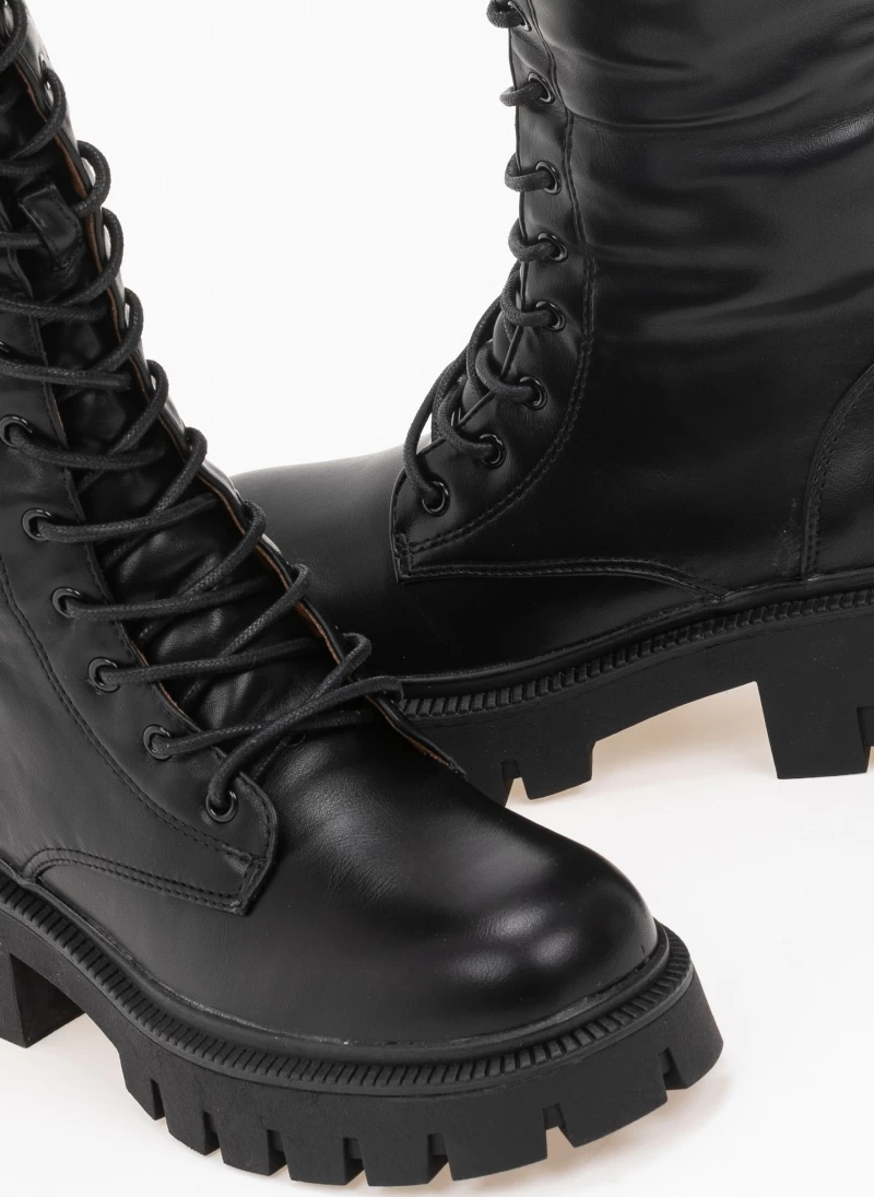 The Fashion Project Μπότες με κορδόνια και φερμουάρ - Μαύρο - Image 2