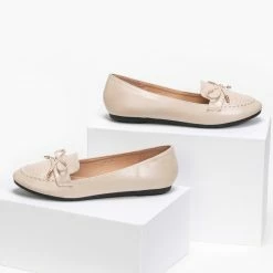 The Fashion Project Μπαλαρίνες Basic με διπλή ραφή - Μπεζ