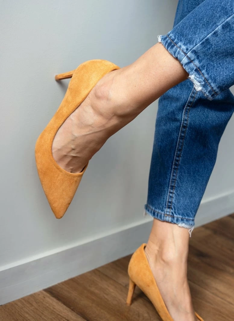 The Fashion Project Γόβες Suede με λεπτό τακούνι - Κάμελ