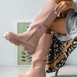 The Fashion Project Μπότες Chunky με φερμουάρ - Σάπιο μήλο