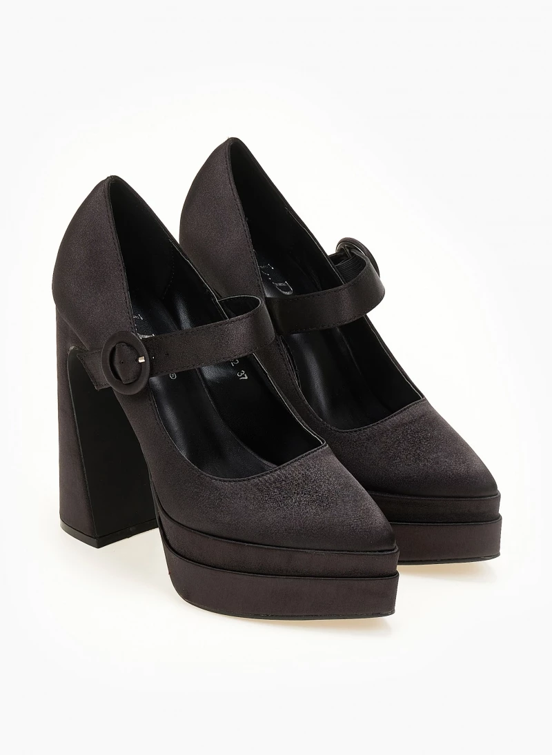 The Fashion Project Γόβες σατέν με φιάπα - Μαύρο - Image 3