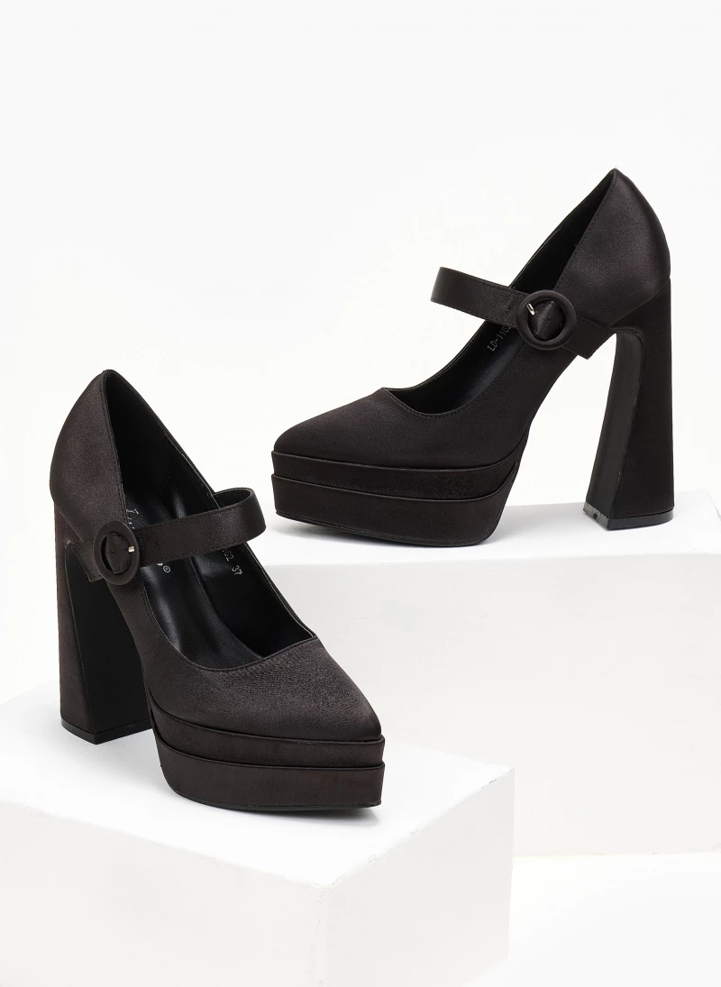 The Fashion Project Γόβες σατέν με φιάπα - Μαύρο - Image 6