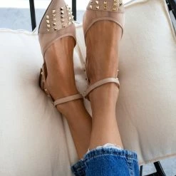 The Fashion Project Μπαλαρίνες ίσιες με διαφάνεια και τρουκς - Μπεζ