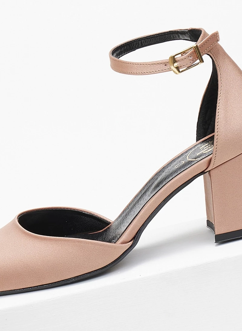 Γόβες καρέ σατέν με μπαρέτα Tfp - Nude - Image 5