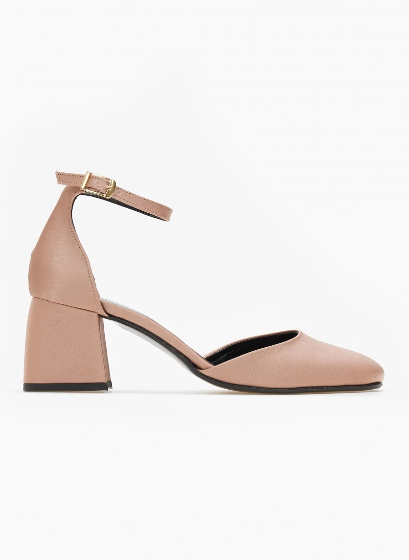 Γόβες καρέ σατέν με μπαρέτα Tfp - Nude - Image 6