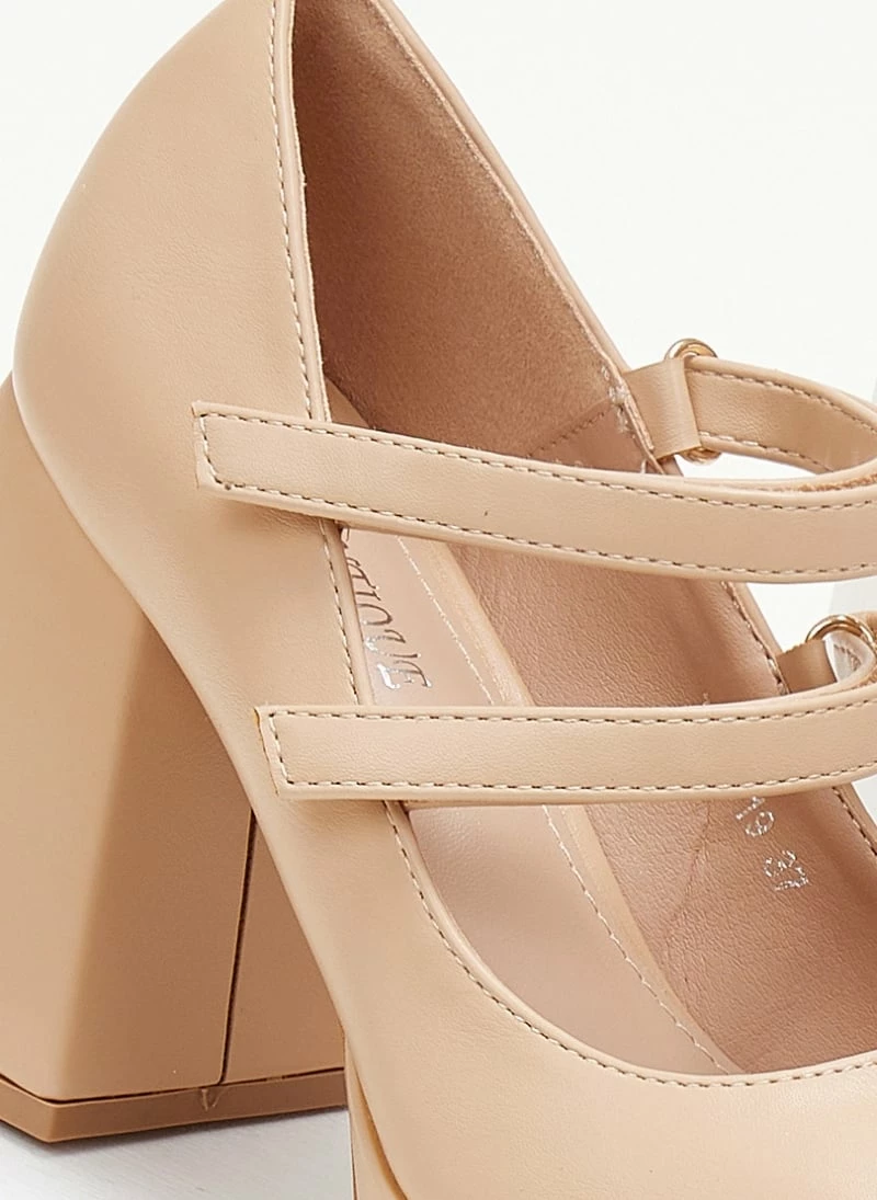 The Fashion Project Γόβες με φιάπα και λουράκια - Μπεζ - Image 4