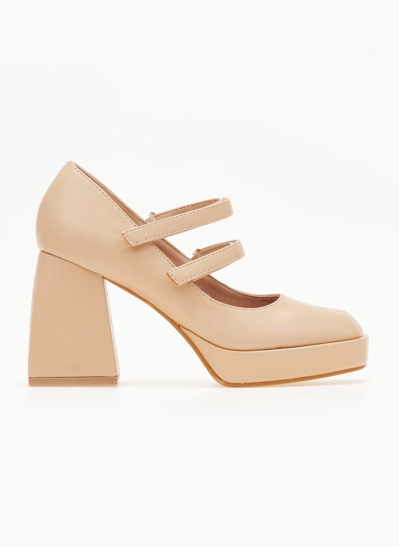 The Fashion Project Γόβες με φιάπα και λουράκια - Μπεζ - Image 3