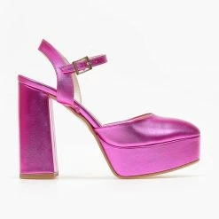 Γόβες με φιάπα και μπαρέτα Tfp - Φούξια