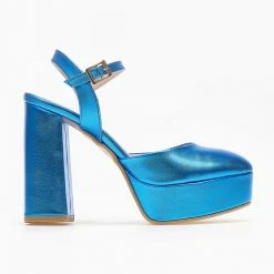 Γόβες με φιάπα και μπαρέτα Tfp - Μπλε