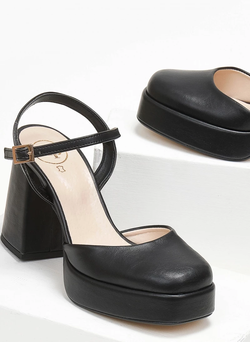 Γόβες με φιάπα και μπαρέτα Tfp - Μαύρο - Image 3