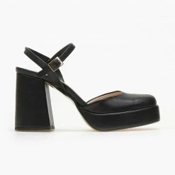 Γόβες με φιάπα και μπαρέτα Tfp - Μαύρο