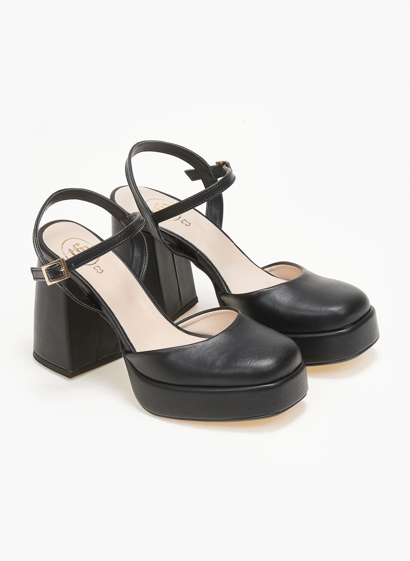 Γόβες με φιάπα και μπαρέτα Tfp - Μαύρο - Image 4