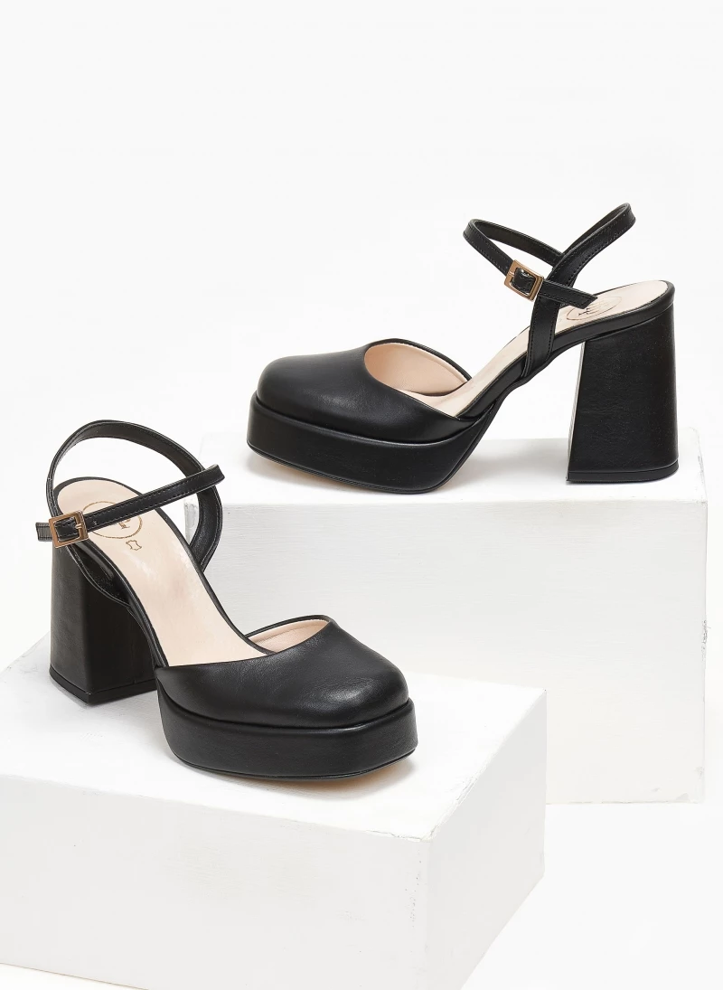 Γόβες με φιάπα και μπαρέτα Tfp - Μαύρο - Image 2