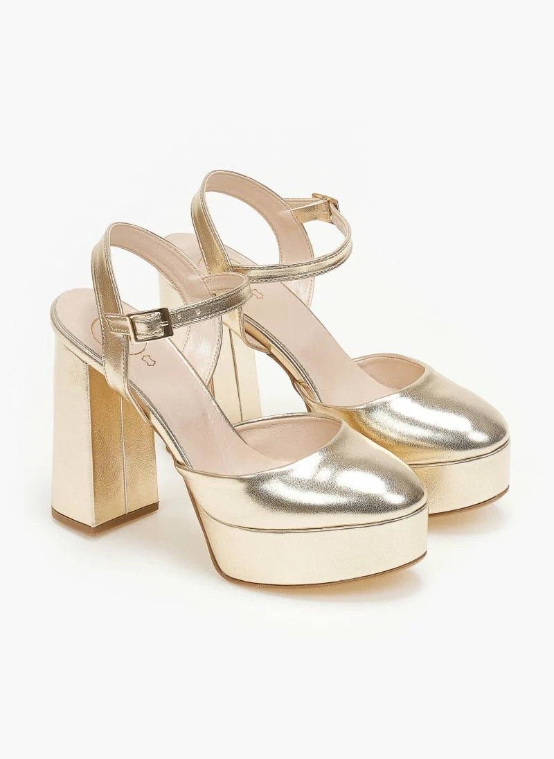 Γόβες με φιάπα και μπαρέτα Tfp - Χρυσό - Image 4