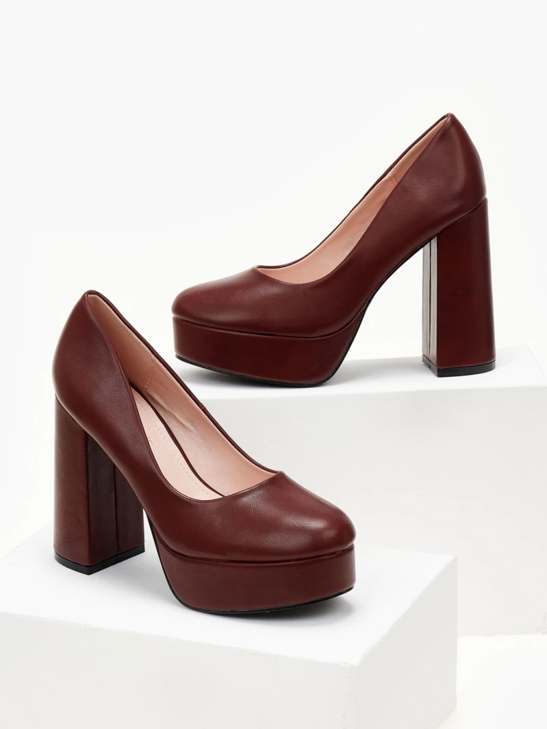 The Fashion Project Γόβες με φιάπα και ψηλό τακούνι - Μπορντό - Image 5