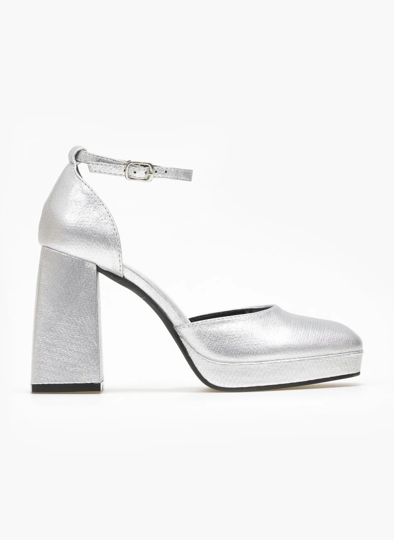 The Fashion Project Γόβες με μπαρέτα και φιάπα - Ασημί - Image 2