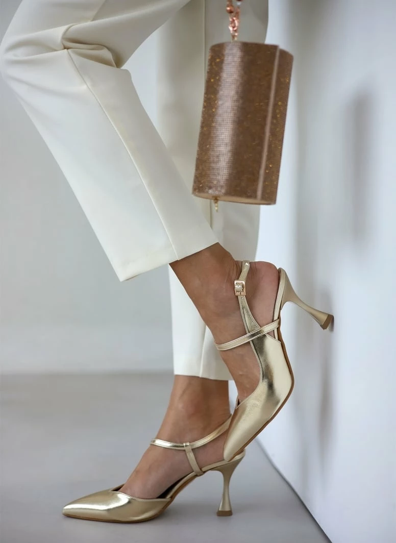 Γόβες μυτερές Metallic Tfp - Χρυσό - Image 3