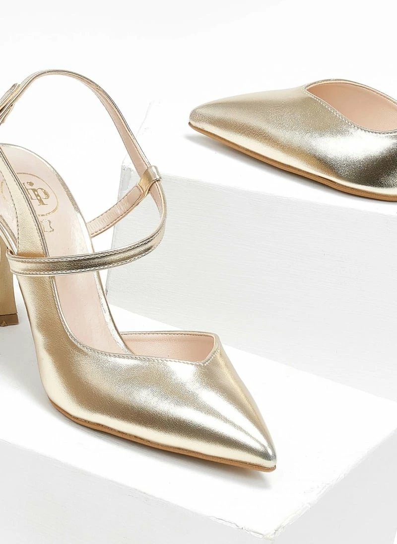 Γόβες μυτερές Metallic Tfp - Χρυσό - Image 4