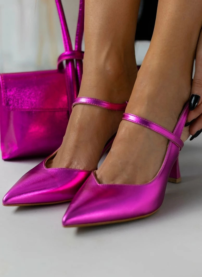 Γόβες μυτερές Metallic Tfp - Φούξια - Image 3