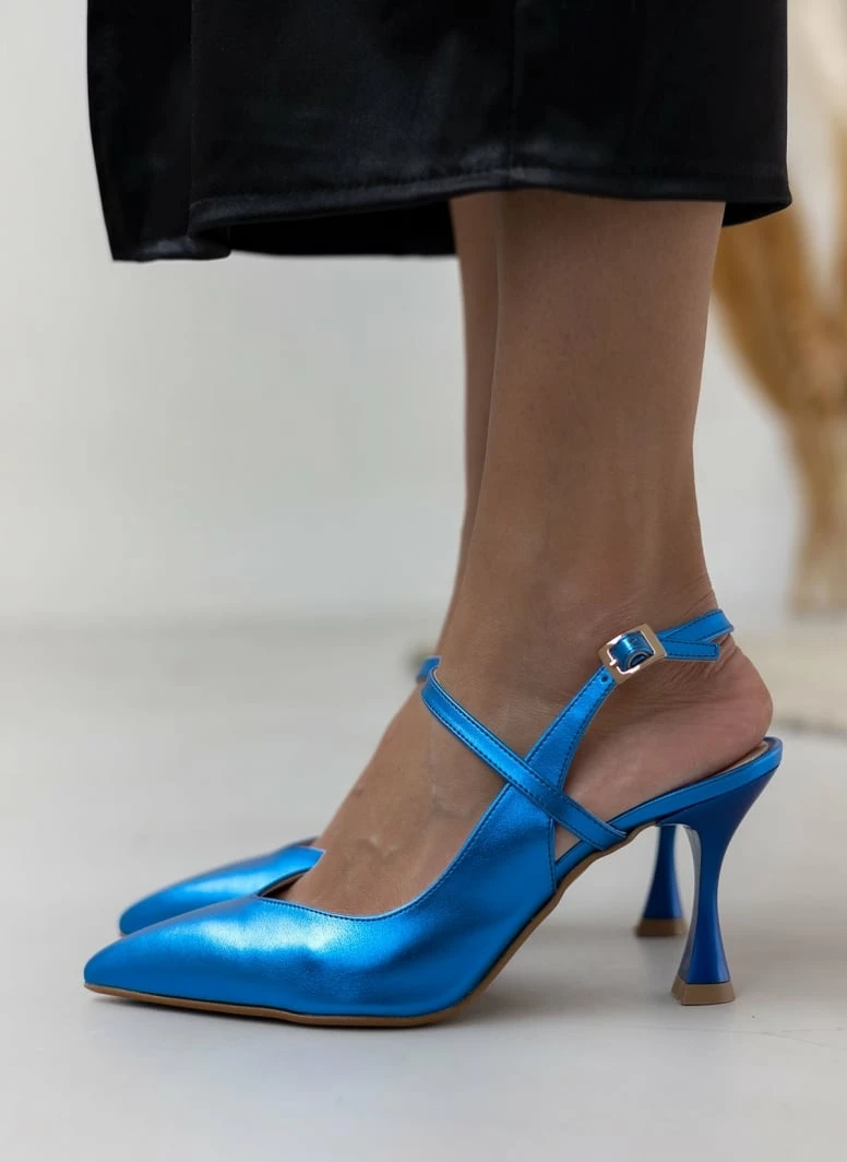 Γόβες μυτερές Metallic Tfp - Μπλε - Image 3