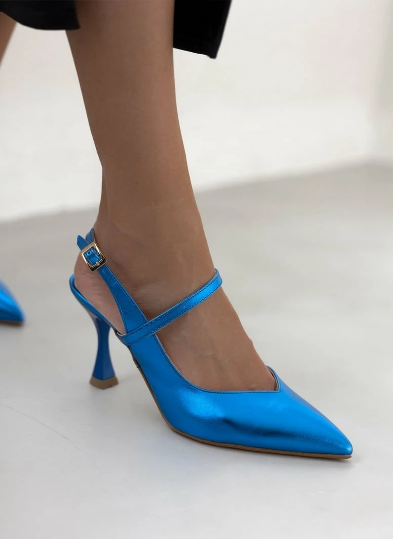 Γόβες μυτερές Metallic Tfp - Μπλε - Image 5