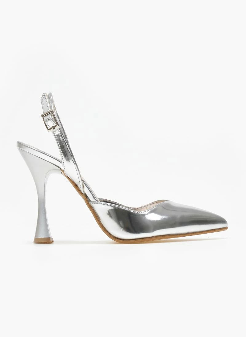 Γόβες μυτερές με μεταλλικές αποχρώσεις Tfp - Ασημί - Image 2