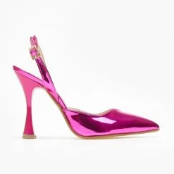 Γόβες μυτερές με μεταλλικές αποχρώσεις Tfp - Φούξια