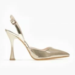 Γόβες μυτερές με μεταλλικές αποχρώσεις Tfp - Χρυσό