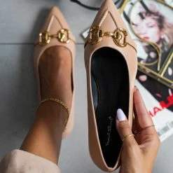 The Fashion Project Μπαλαρίνες μυτερές με ραφή - Nude