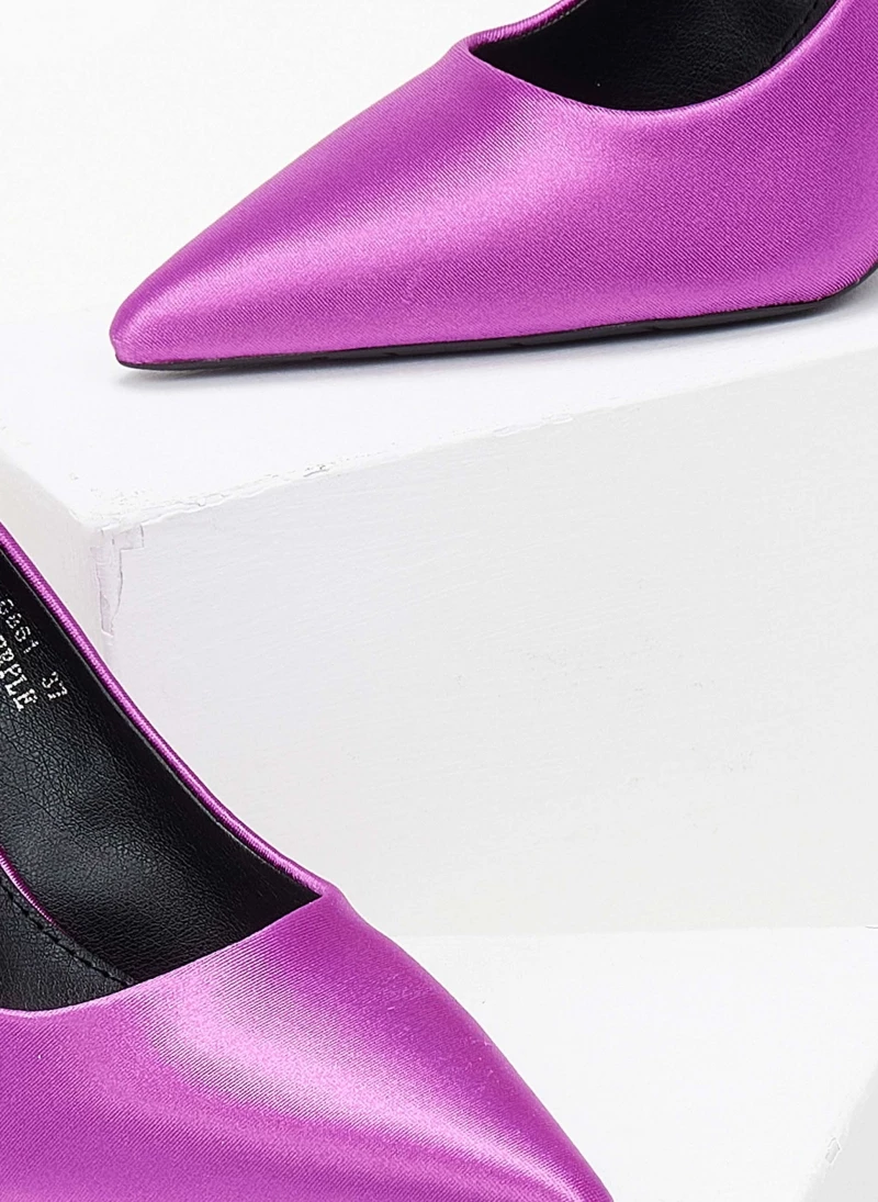 The Fashion Project Γόβες σατέν μυτερές - Μωβ - Image 5