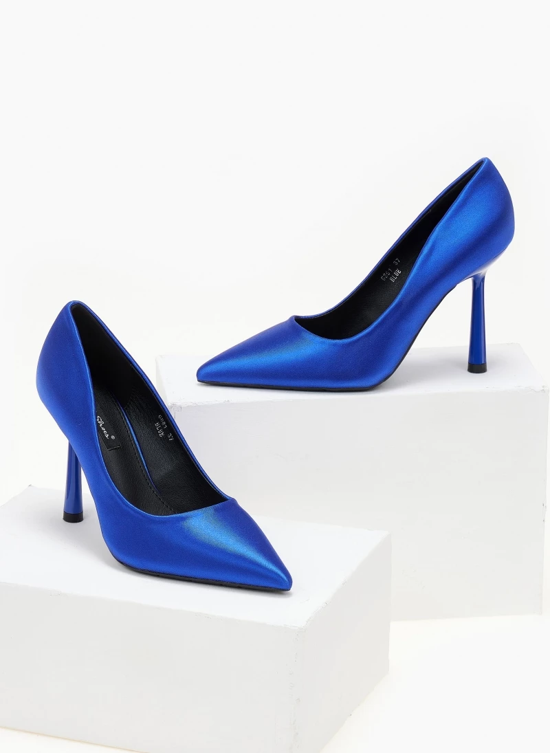 The Fashion Project Γόβες σατέν μυτερές - Μπλε - Image 3