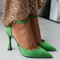 Γόβες σατέν με μπαρέτα Tfp - Πράσινο