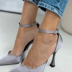 Γόβες σατέν με μπαρέτα Tfp - Ατσαλί