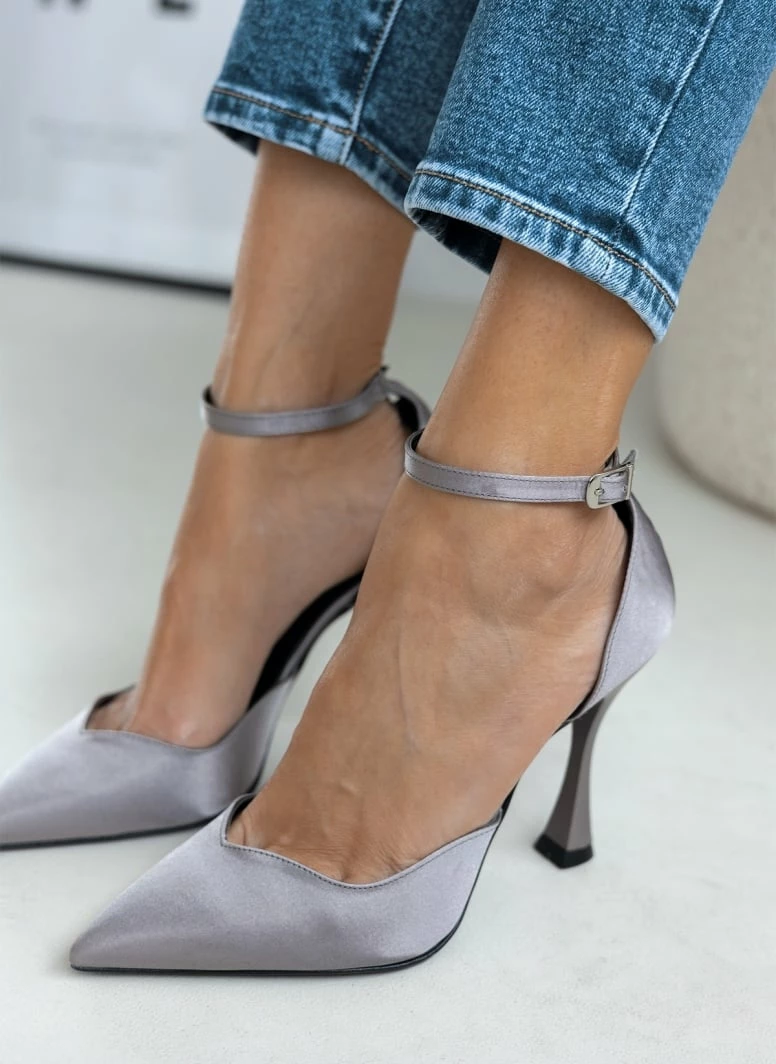 Γόβες σατέν με μπαρέτα Tfp - Ατσαλί