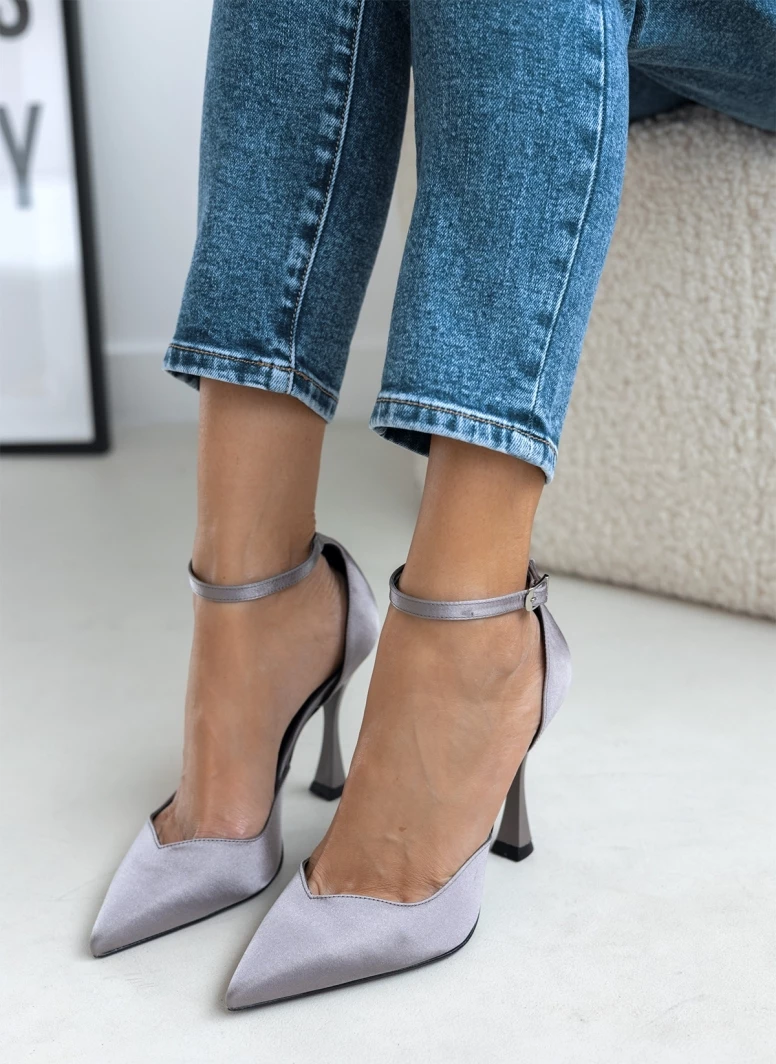 Γόβες σατέν με μπαρέτα Tfp - Ατσαλί - Image 4