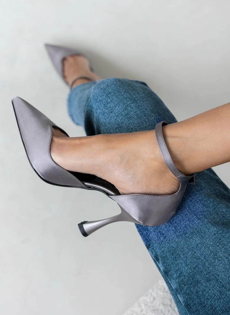 Γόβες σατέν με μπαρέτα Tfp - Ατσαλί - Image 7