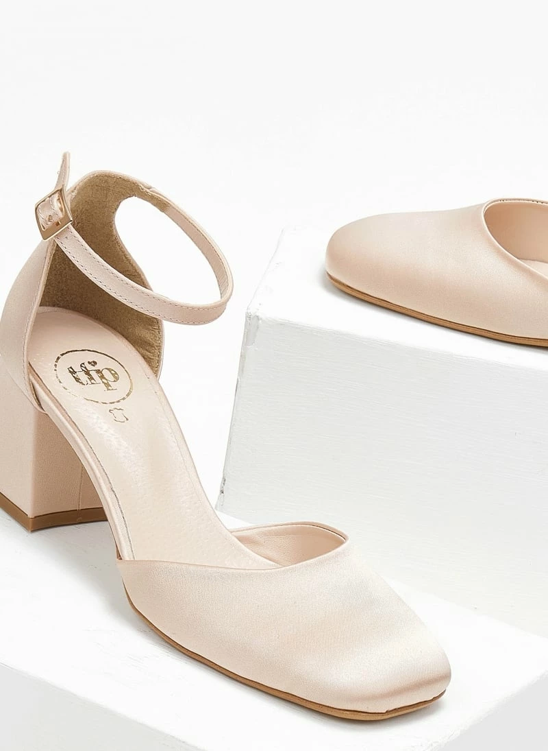 Γόβες σατέν με μπαρέτα Tfp - Nude - Image 3