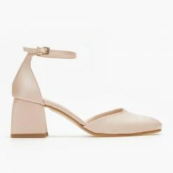 Γόβες σατέν με μπαρέτα Tfp - Nude