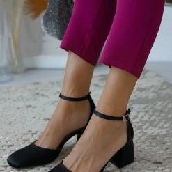 Γόβες σατέν με μπαρέτα Tfp - Μαύρο