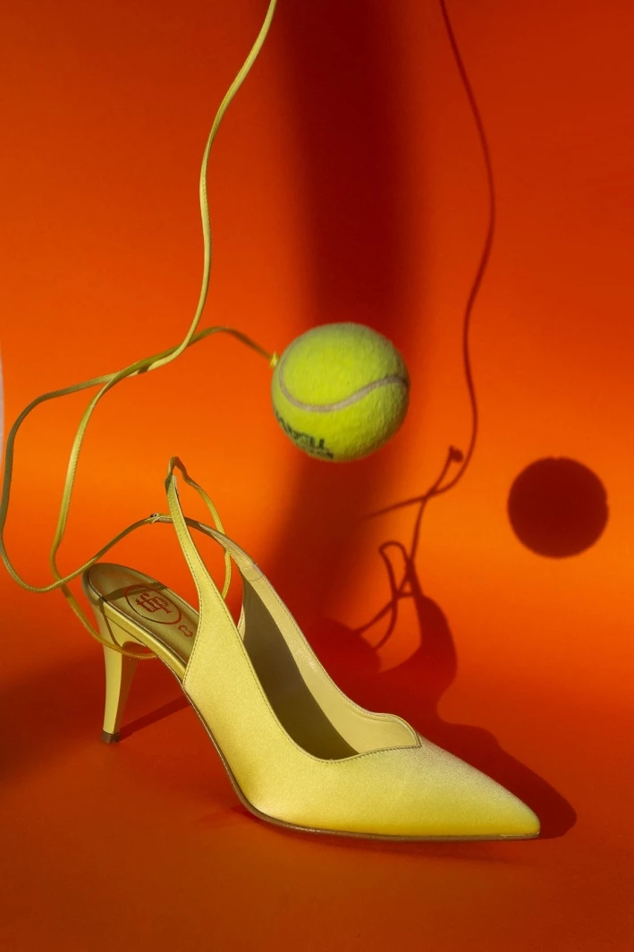 Γόβες σατέν με κορδόνια Tfp - Λεμονί - Image 8