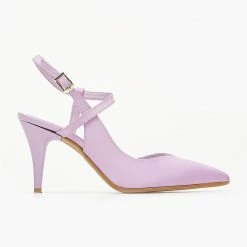 Γόβες σατέν με χιαστί σχέδιο Tfp - Λιλά