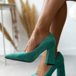 The Fashion Project Γόβες Suede με ντυμένο τακούνι - Πράσινο