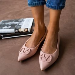 The Fashion Project Μπαλαρίνες μυτερές με ματ διακοσμητικό - Ροζ