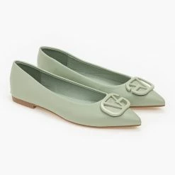 The Fashion Project Μπαλαρίνες μυτερές με ματ διακοσμητικό - Βεραμάν