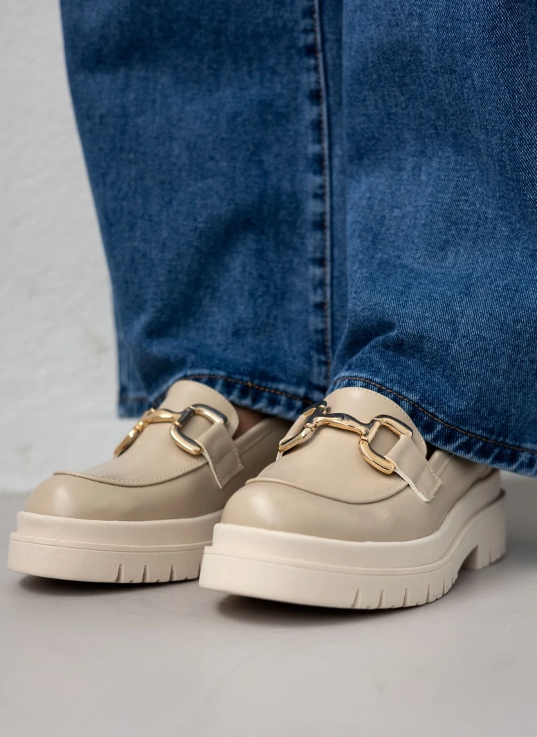 Loafers Chunky με αγκράφα Estil - Μπεζ