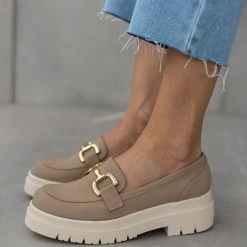 Loafers Chunky με αγκράφα Estil - Μπεζ