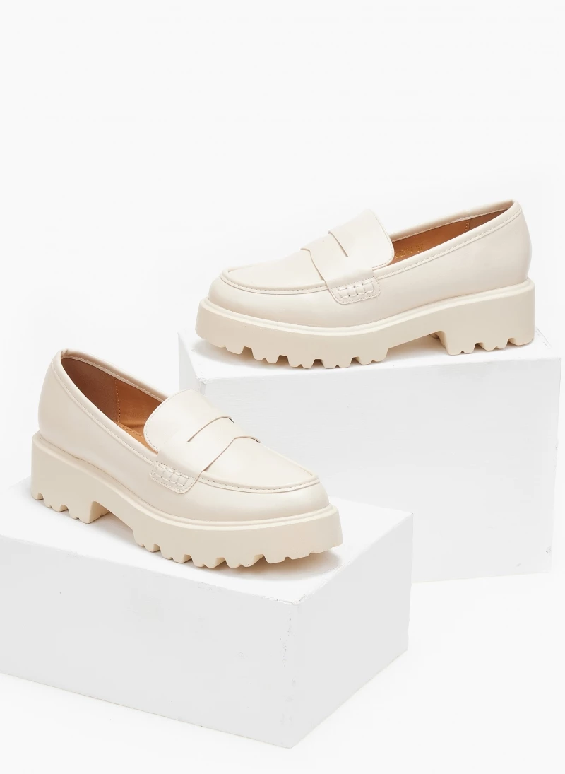 The Fashion Project Loafers Chunky με εξωτερική ραφή - Μπεζ - Image 3